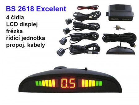 LCD couvací radar se 4 senzory, parkovací asistent